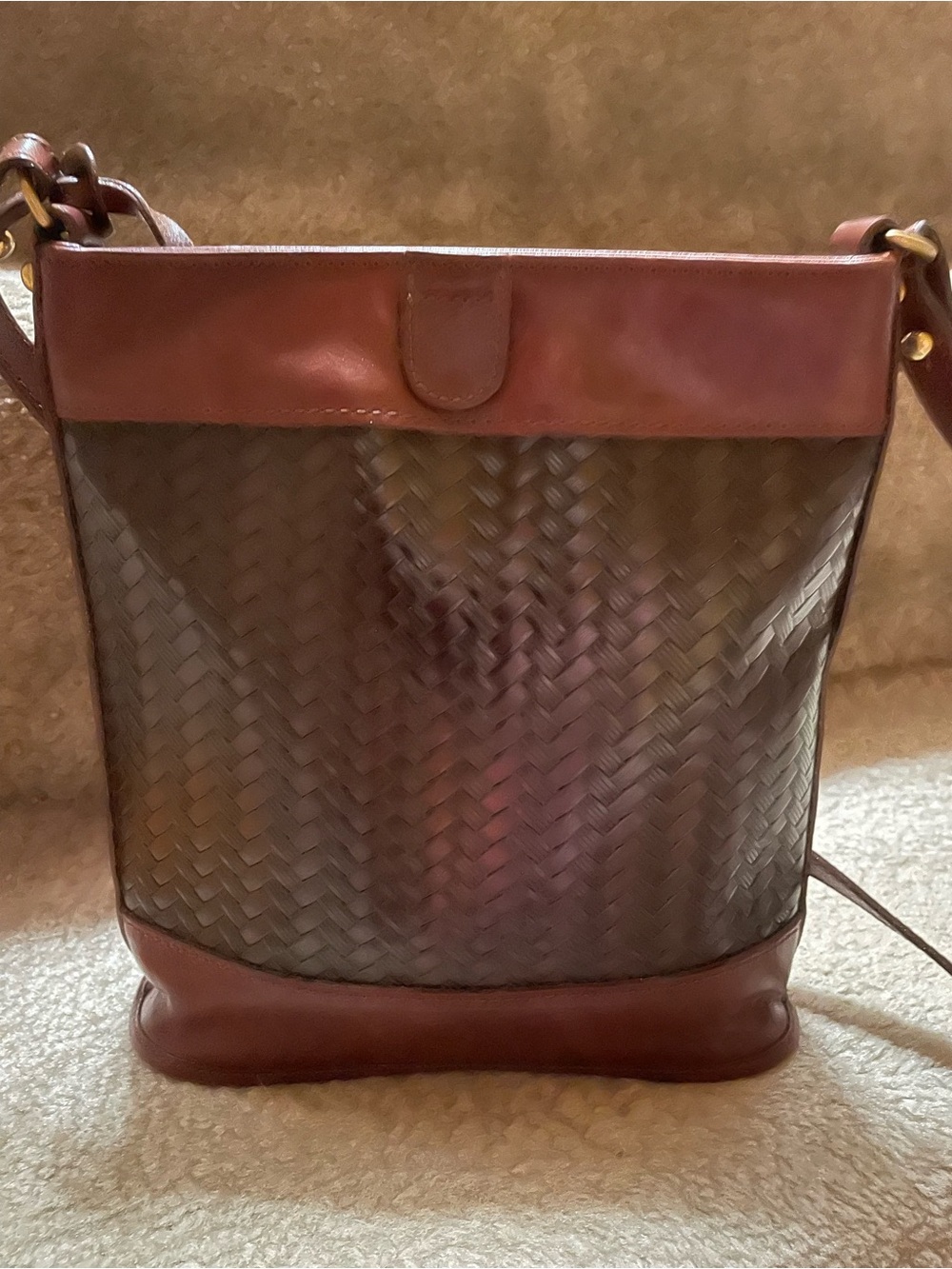 Woven Leather Crossbody Bag BRAHMIN